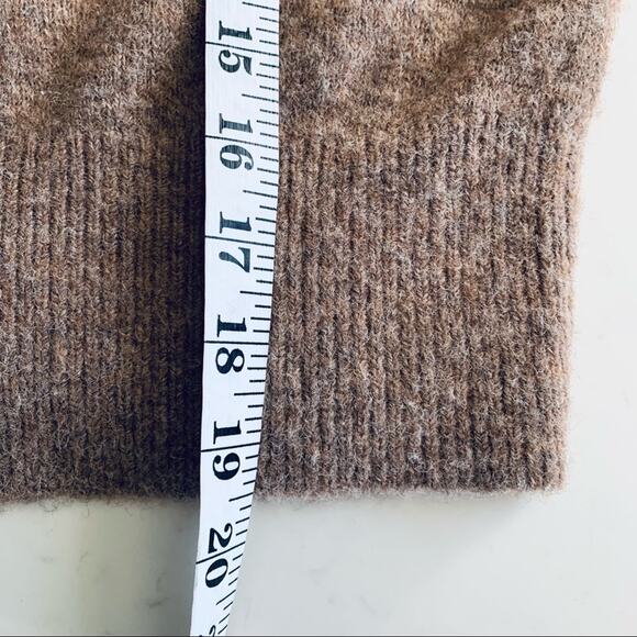 Zara wool blend brown sweater with contrasting collar Small - Picture 11 of 12